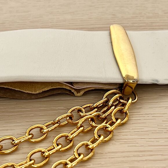 Vintage 80s Wide Leather Cinch Belt Gold Hardware from Accessories by Pearl Sz S main image 10